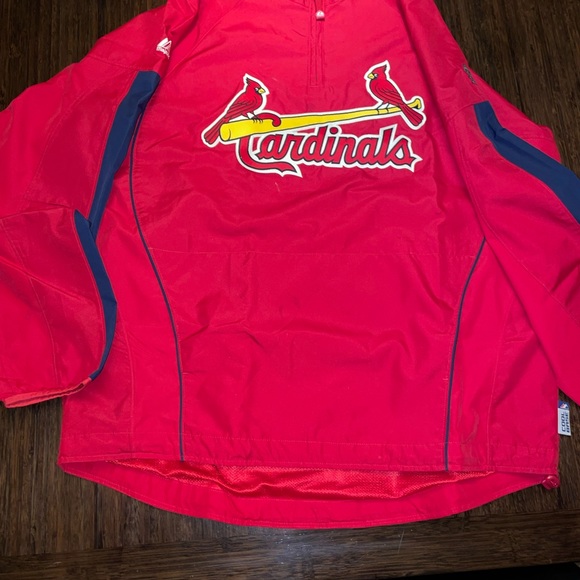 Majestic brand St. Louis Cardinals 1/4 zip, lightweight pullover. Size L large. - Picture 2 of 10